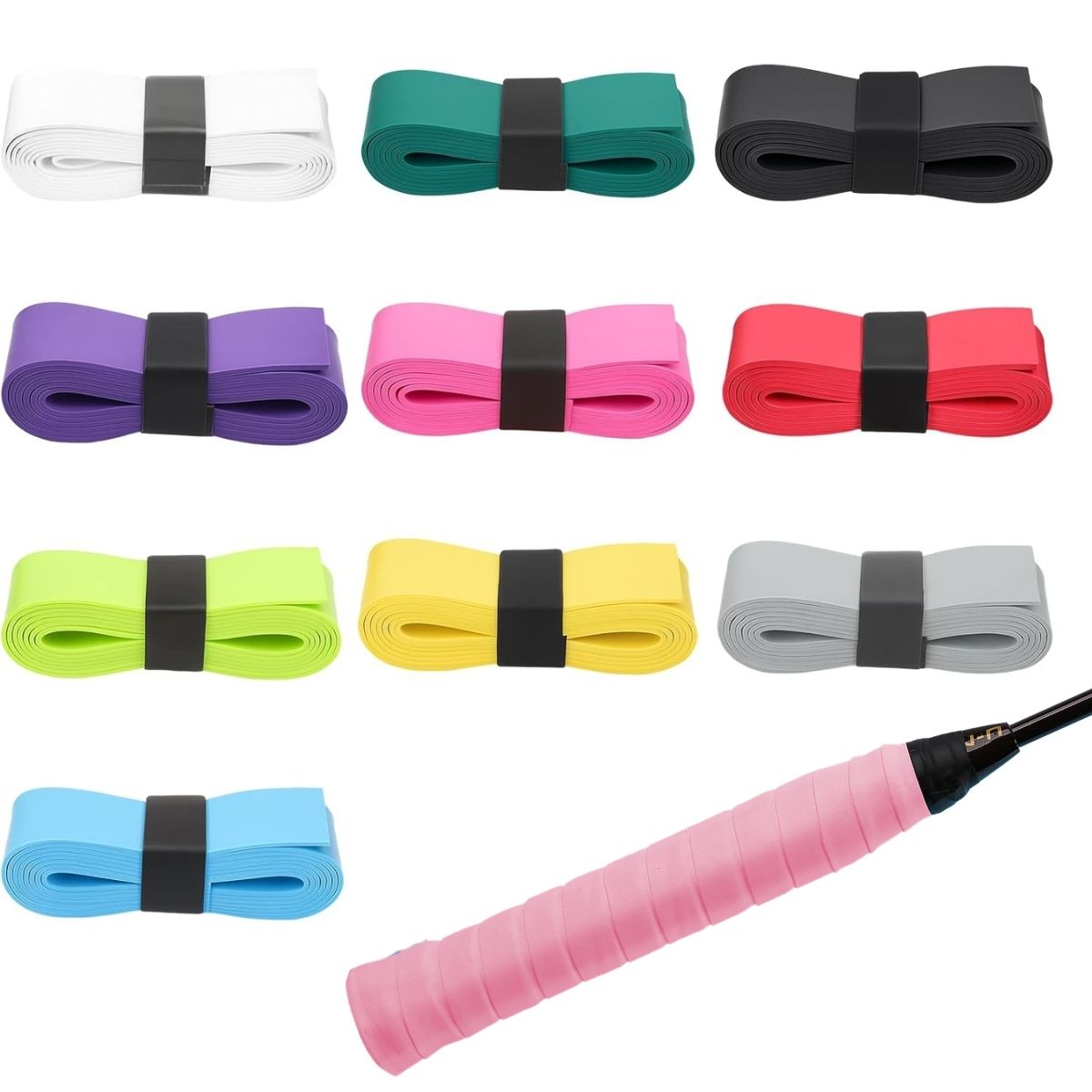 10Pcs Random Color Racket Grip - Side Tape Racket 评论和价格