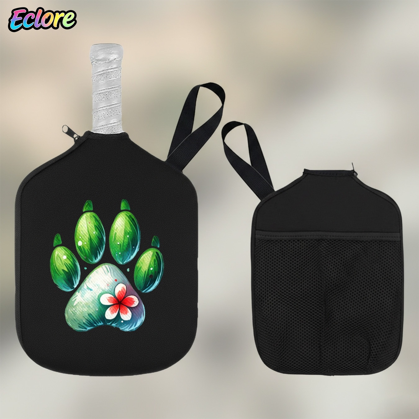 Green Watercolor Paw Print Pad - Table Tennis Paddle 评论和价格